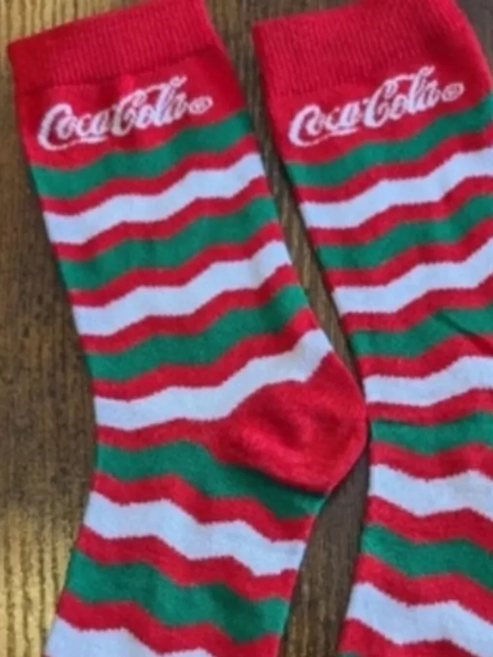 Coca Cola Festive Socks Red Green Unisex Adult One Size Custom Merch NWOT